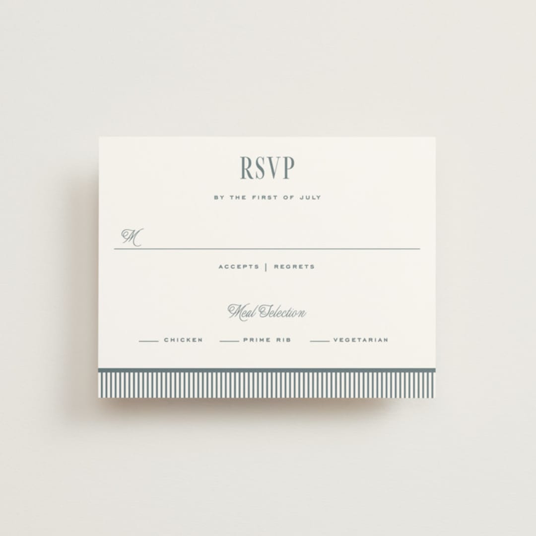 "Modern Stripes" - RSVP Cards in Capri by Emily Betts - Front