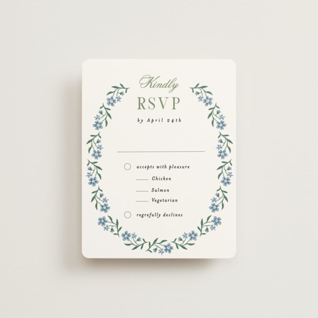 "Sweet Vintage" - RSVP Cards in Periwinkle by Alethea and Ruth - Front