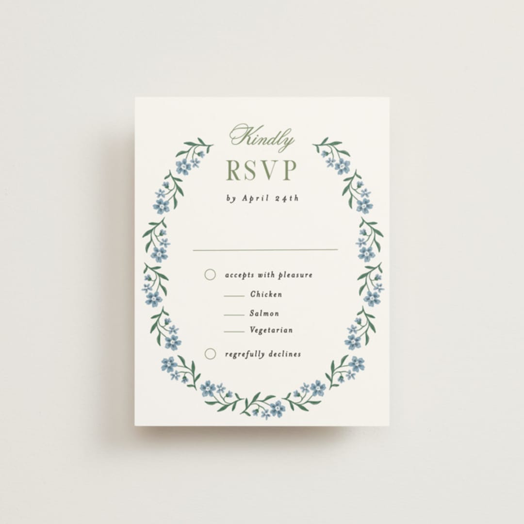 "Sweet Vintage" - RSVP Cards in Periwinkle by Alethea and Ruth - Front