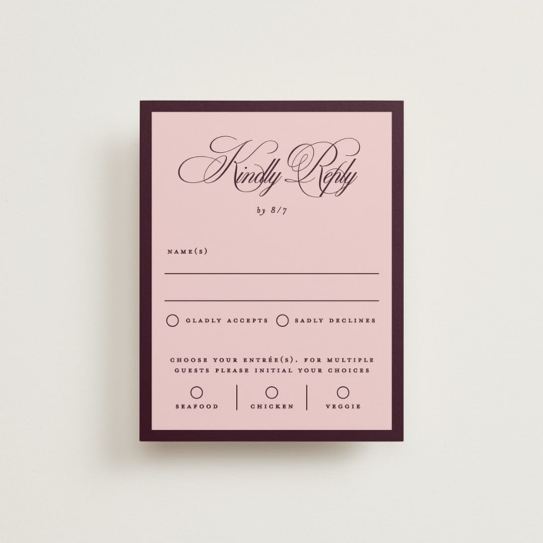 "sophisticate" - RSVP Cards in Plum by Owl and Toad - Front