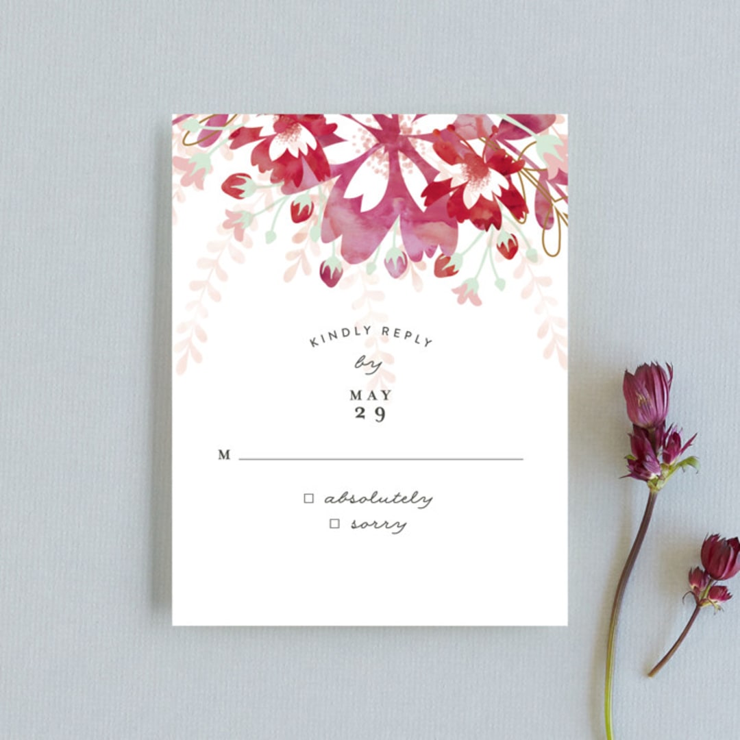 "Enchanting Plum" - RSVP Cards in Deep Plum by Phrosné Barwood - Front