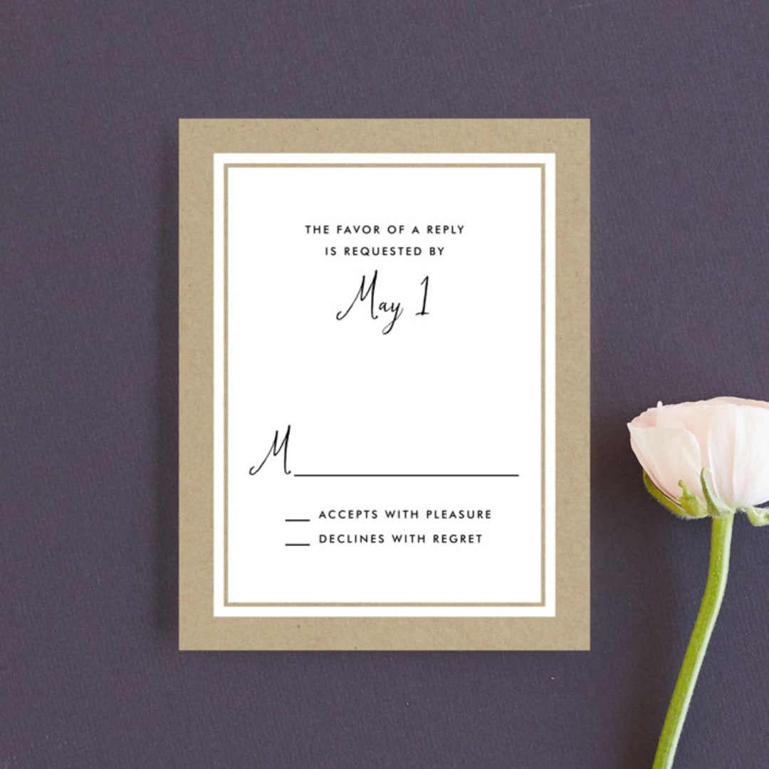 "Krafted Florals" - RSVP Cards in Blush by Lehan Veenker - Front