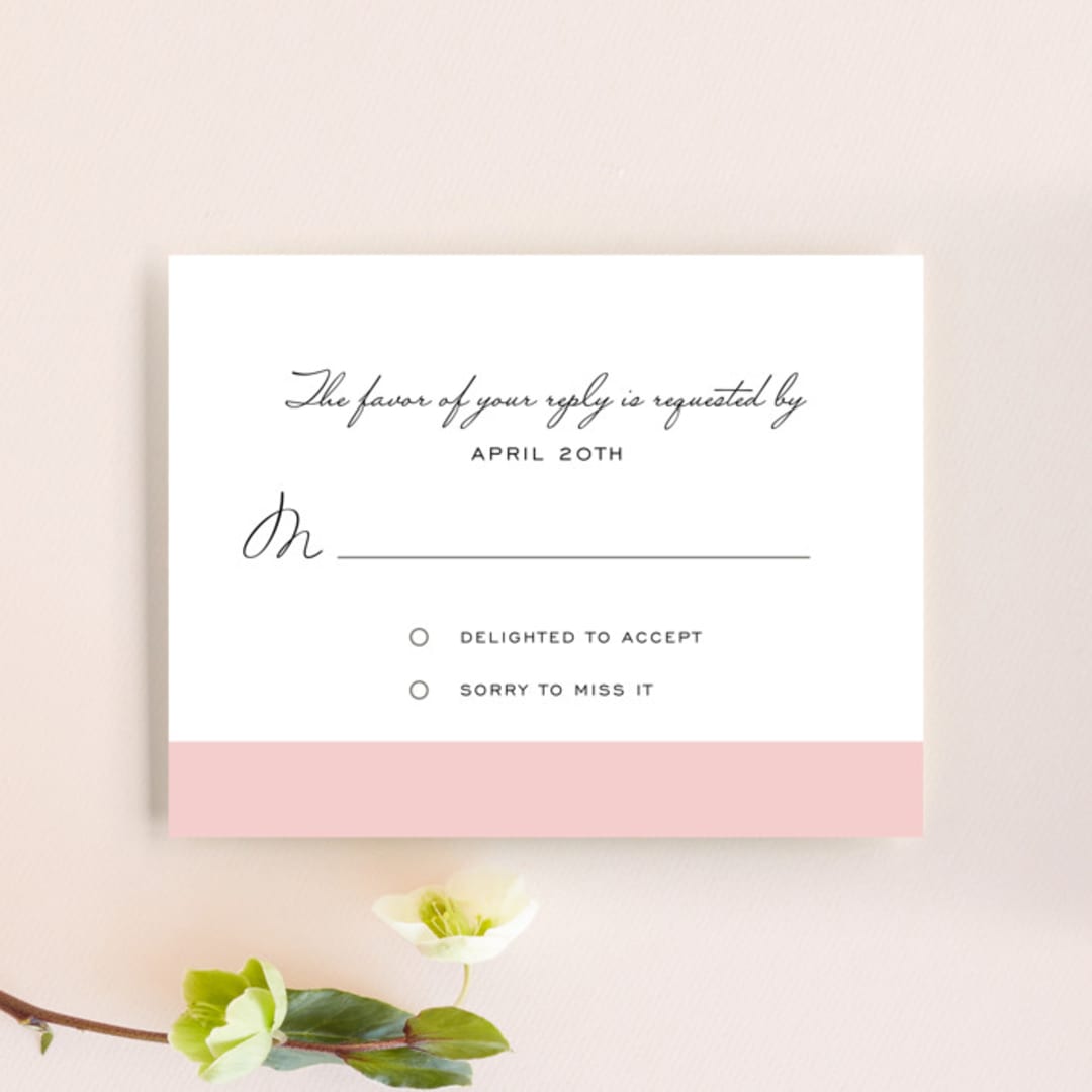 "Romantic Frame" - RSVP Cards in Soft Petal by SimpleTe Design - Front