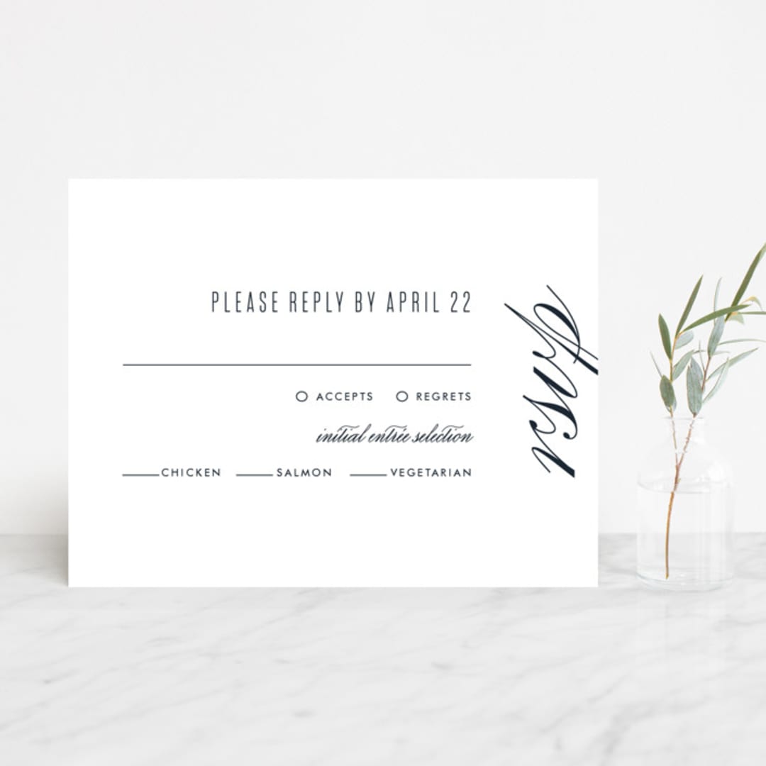 "Swoop" - RSVP Cards in Midnight by Jen Banks - Front