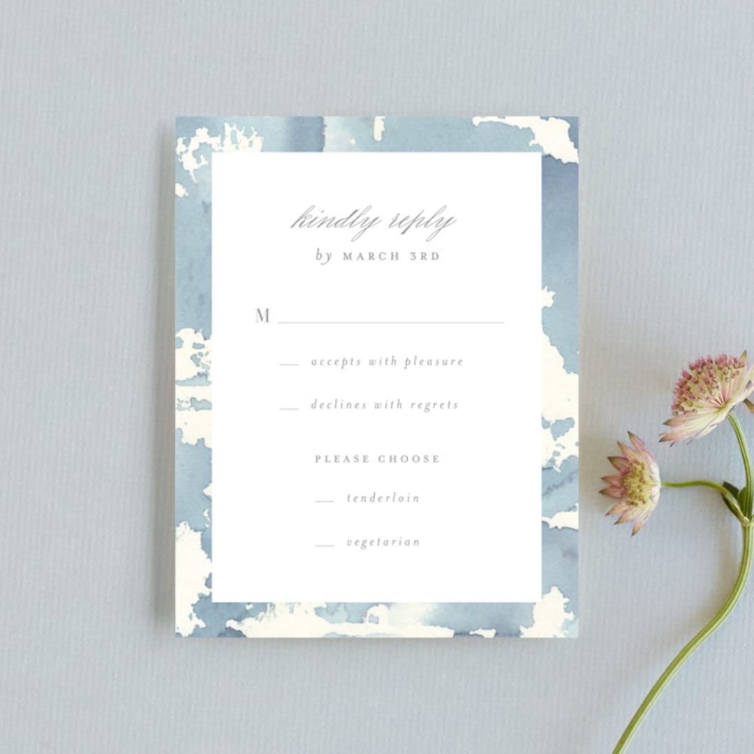 "Reverie" - RSVP Cards in Periwinkle by Sara Hicks Malone - Front