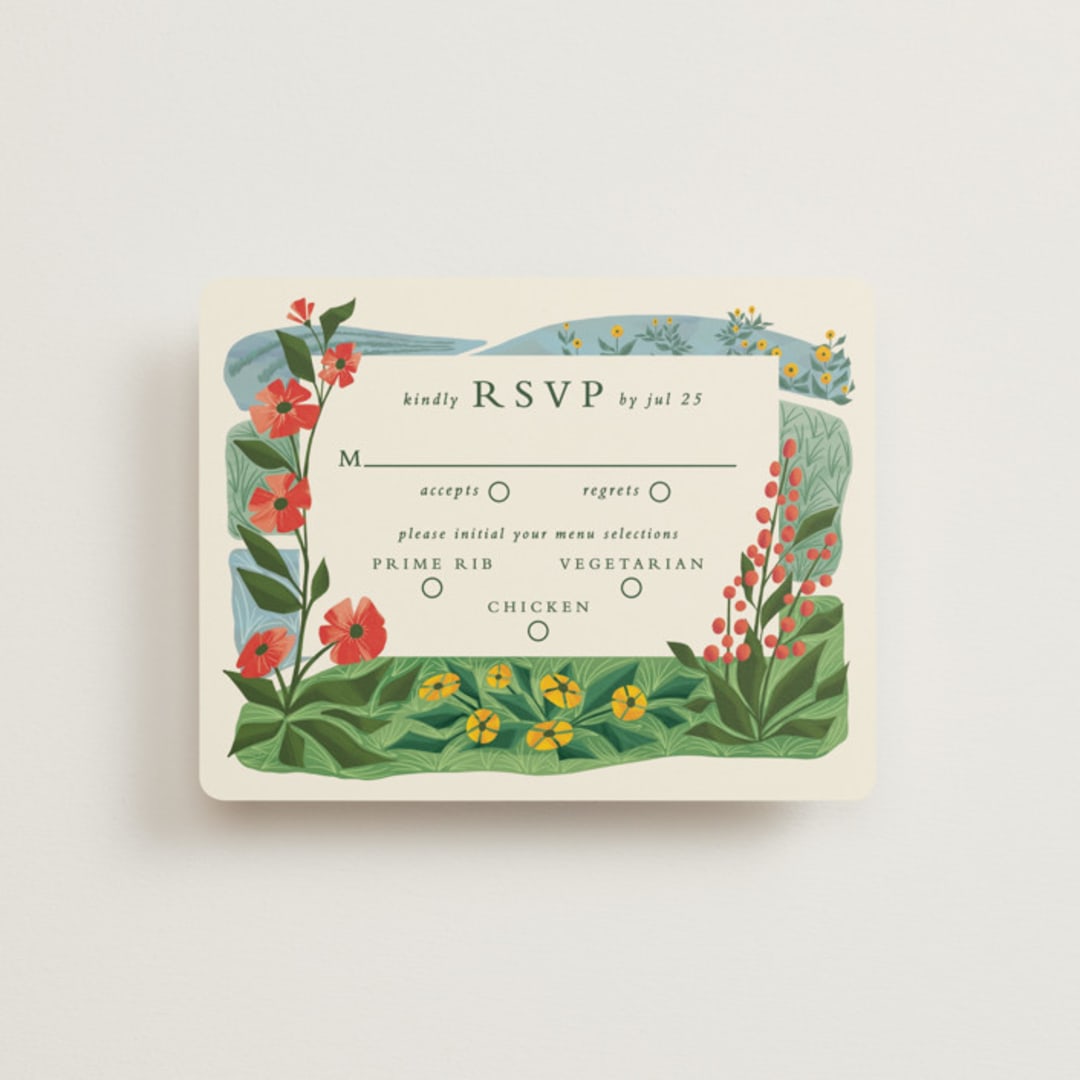 "Farm and Field" - RSVP Cards in Barn by Paper Sun Studio - Front