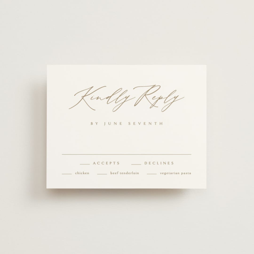 "Napa" - RSVP Cards in Golden by Kelly Schmidt - Front