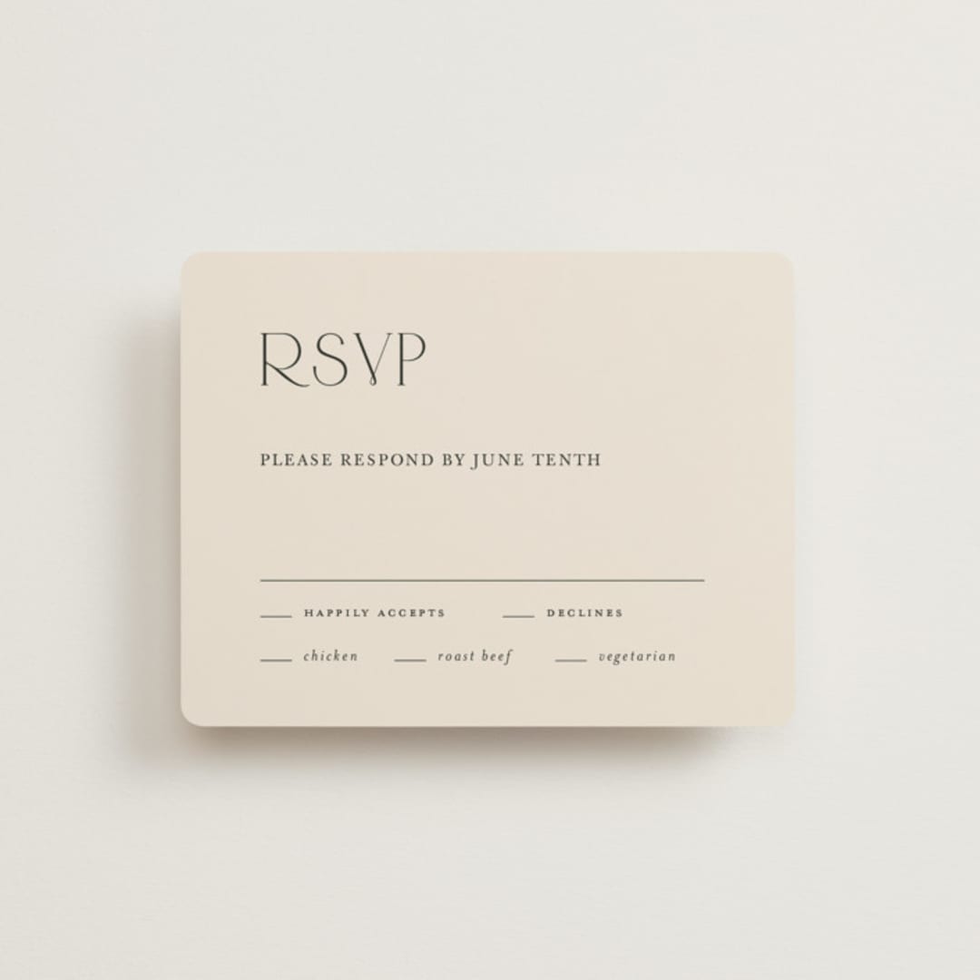 "Edge" - RSVP Cards in Linen by Kelly Schmidt - Front