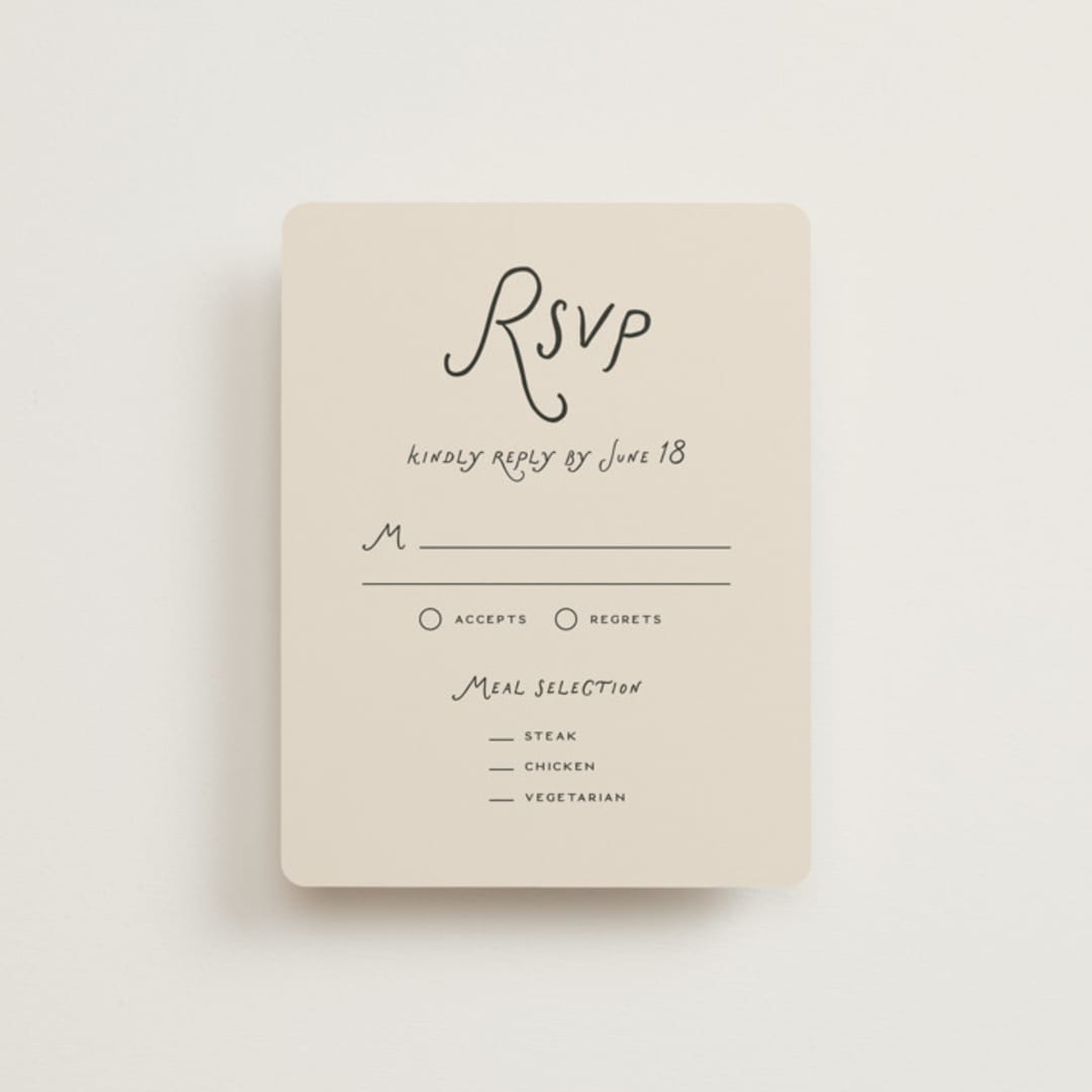 "Lovers" - RSVP Cards in Shadow by Pixel and Hank - Front