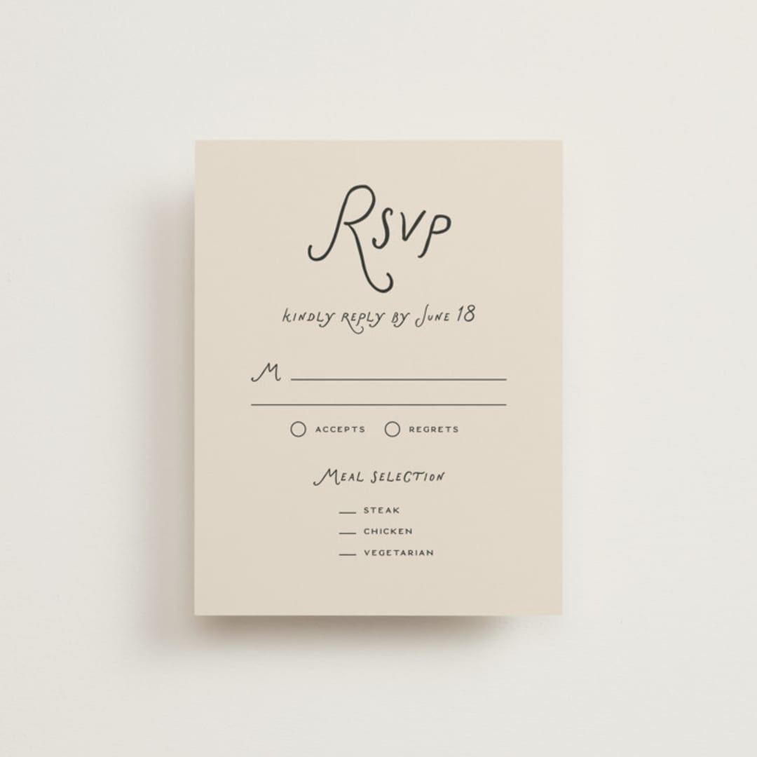 "Lovers" - RSVP Cards in Shadow by Pixel and Hank - Front