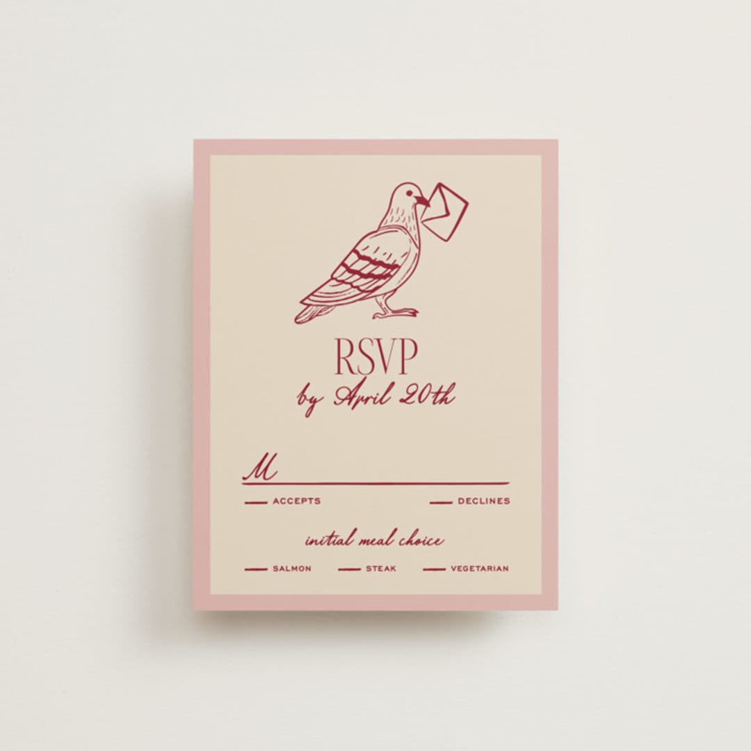 "Thompson" - RSVP Cards in Rose by Jennifer Lew - Front