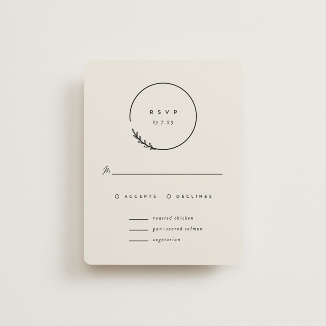"Connect" - RSVP Cards in Almond by Brianne Larsen - Front