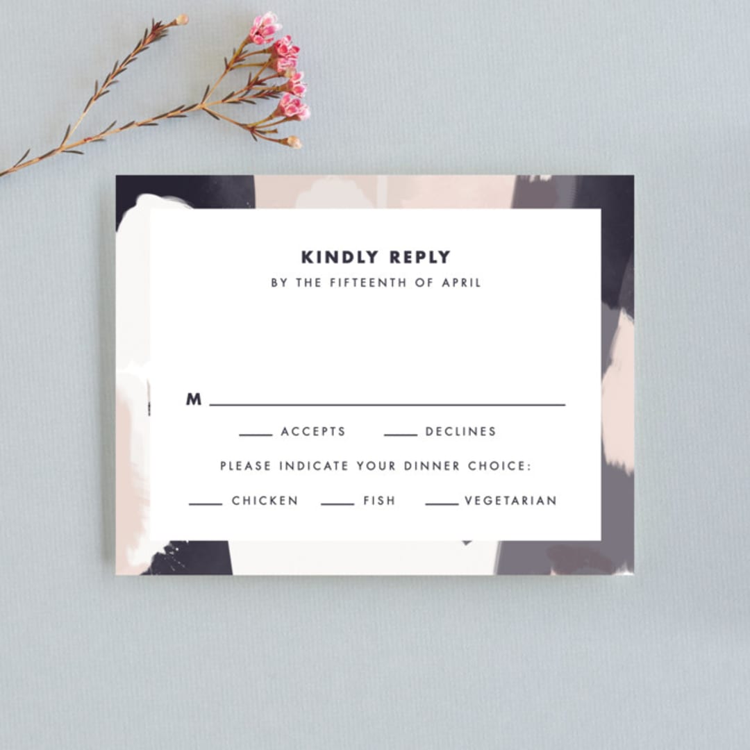 "Artistic Union" - RSVP Cards in Indigo by Brooke Chandler - Front