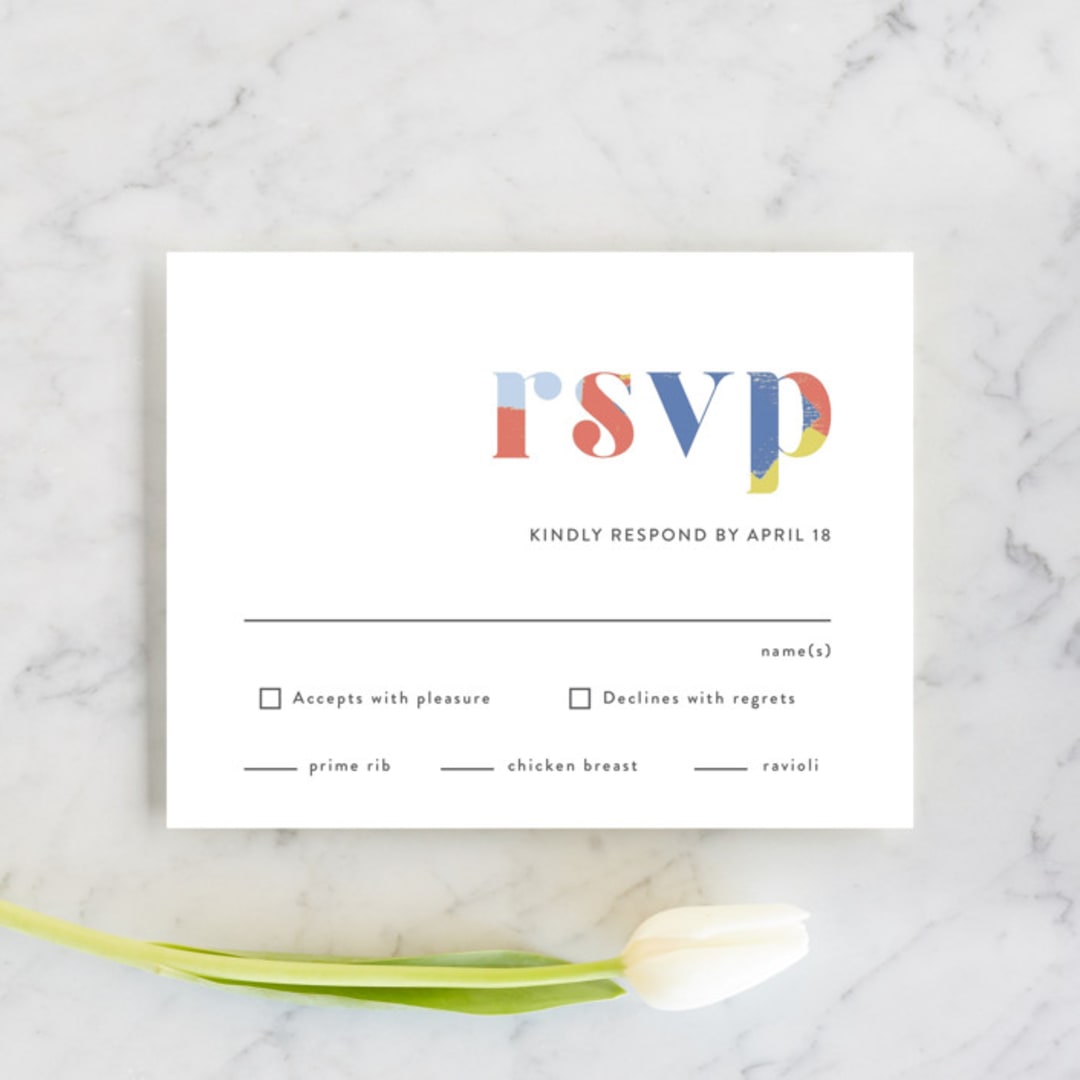"Modern Muse" - RSVP Cards in Bright by Rebecca Daublin - Front