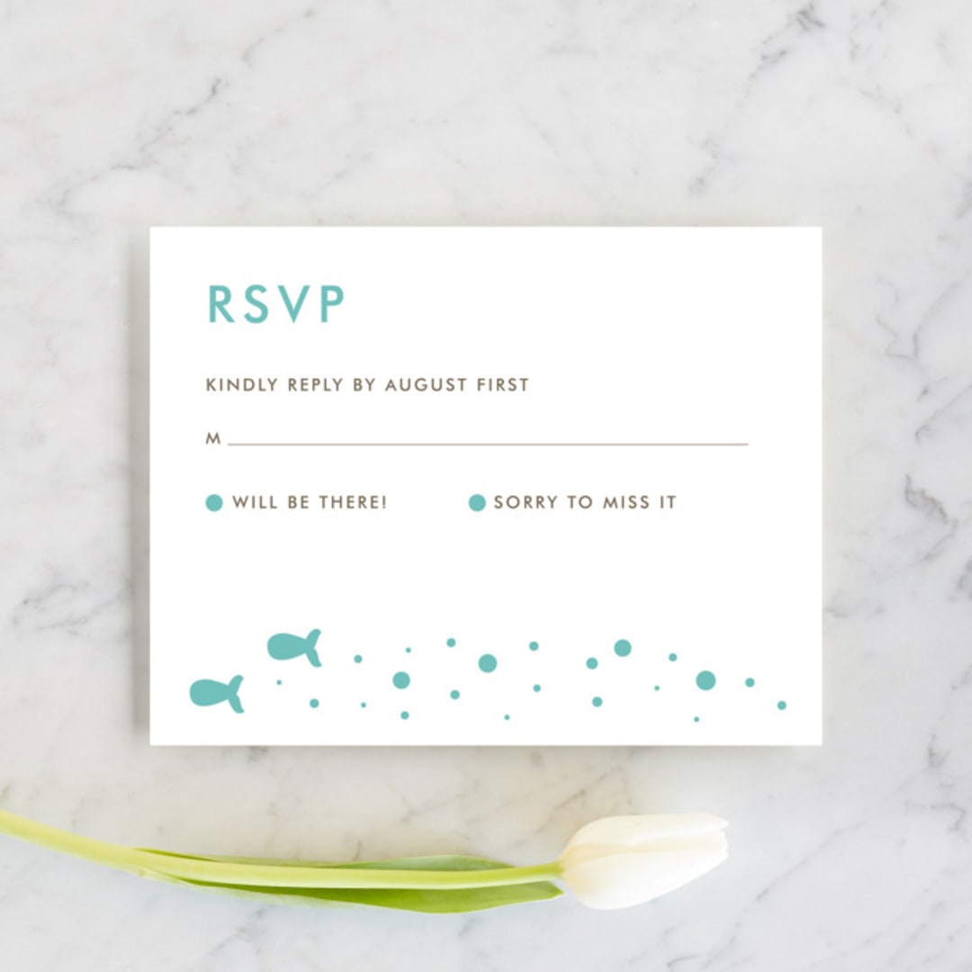 "Only Fish for Me" - RSVP Cards in Tropical Sea by Ling Wang - Front