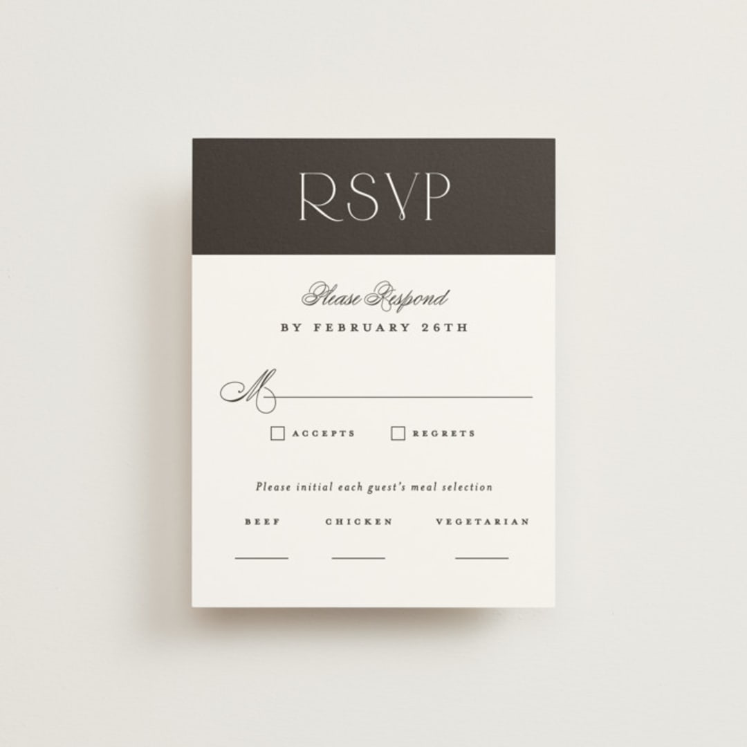 "Arcadia" - RSVP Cards in Noir by Olivia Raufman - Front