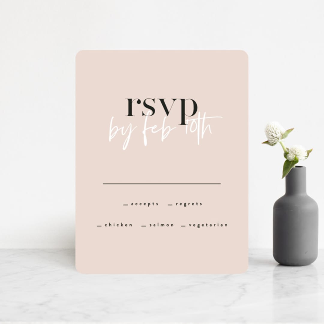 "Loved" - RSVP Cards in Champagne by Angela Garrick - Front