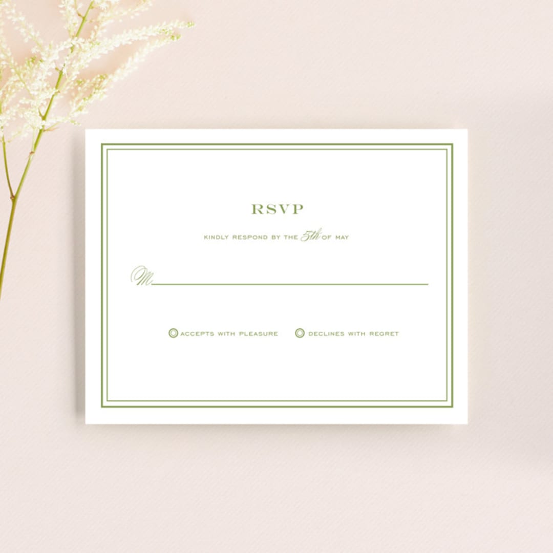 "Country Club" - RSVP Cards in Spring Green by Annie Clark - Front