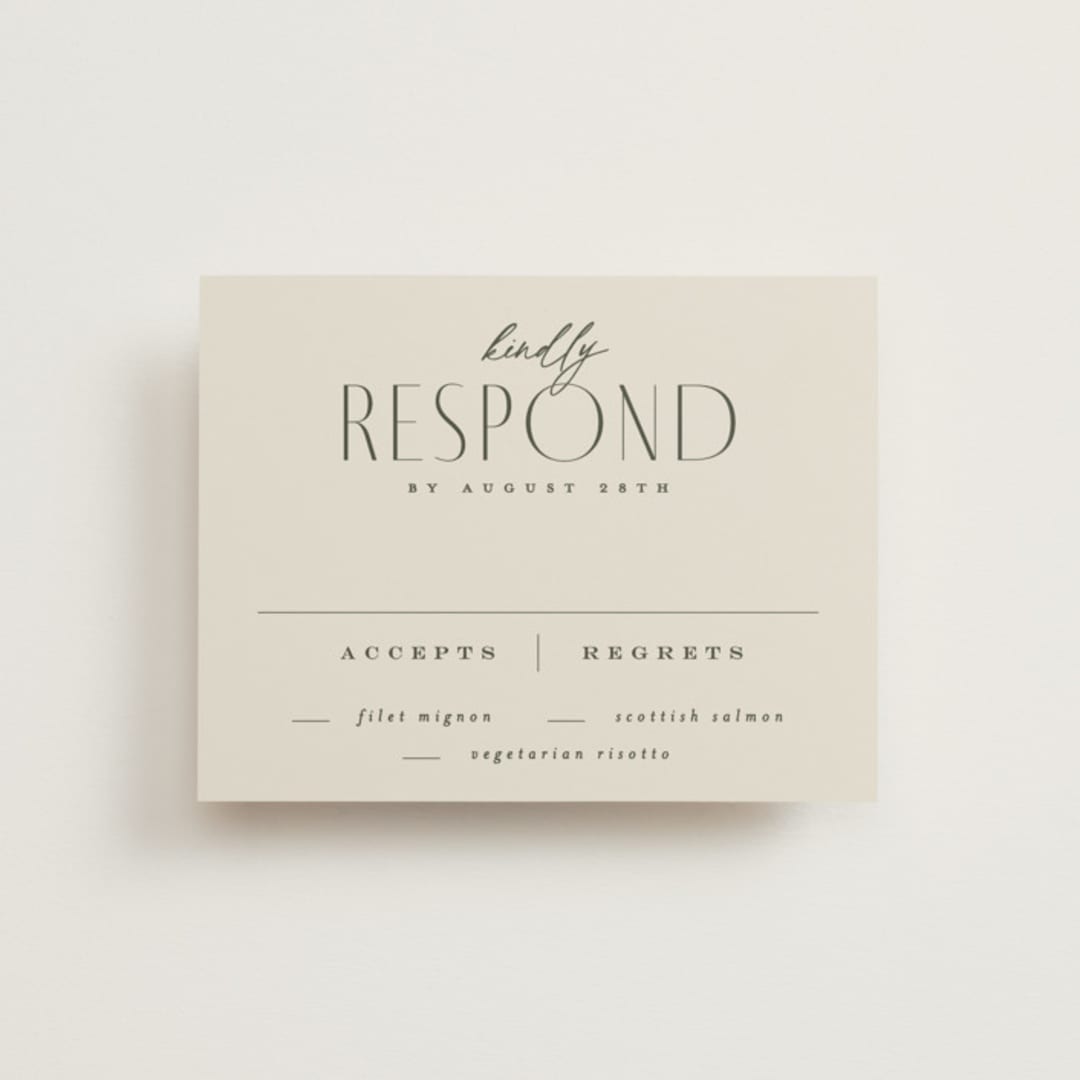 "Moderne" - RSVP Cards in Graphite by Everett Paper Goods - Front