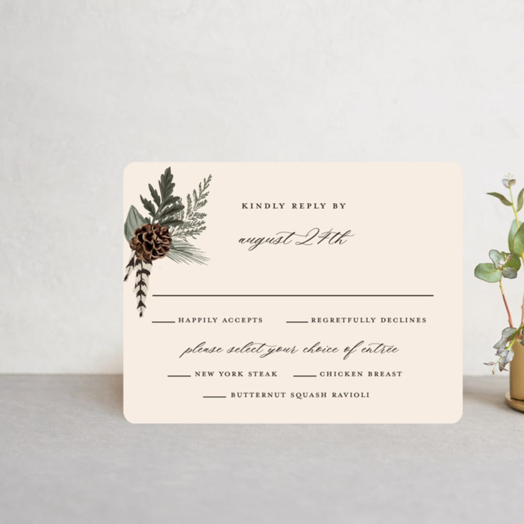 "Woodland Garden" - RSVP Cards in Mahogany by Susan Moyal - Front