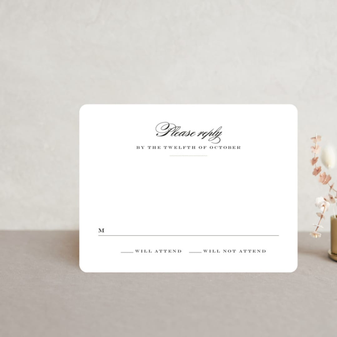"Charming Go Lightly" - RSVP Cards in Crisp Black by danielleb - Front