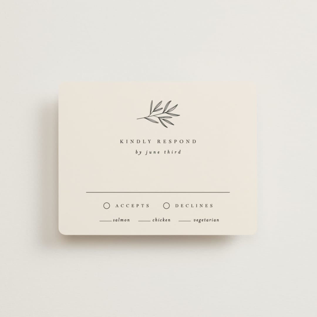 "Italia" - RSVP Cards in Taupe by Kelly Schmidt - Front