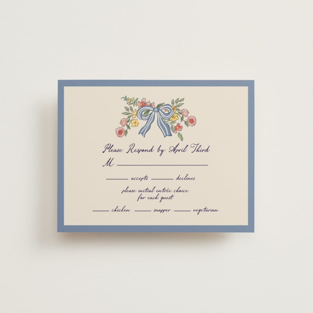 "A wedding in Low Country" - RSVP Cards in Cornflower by Chris Griffith - Front