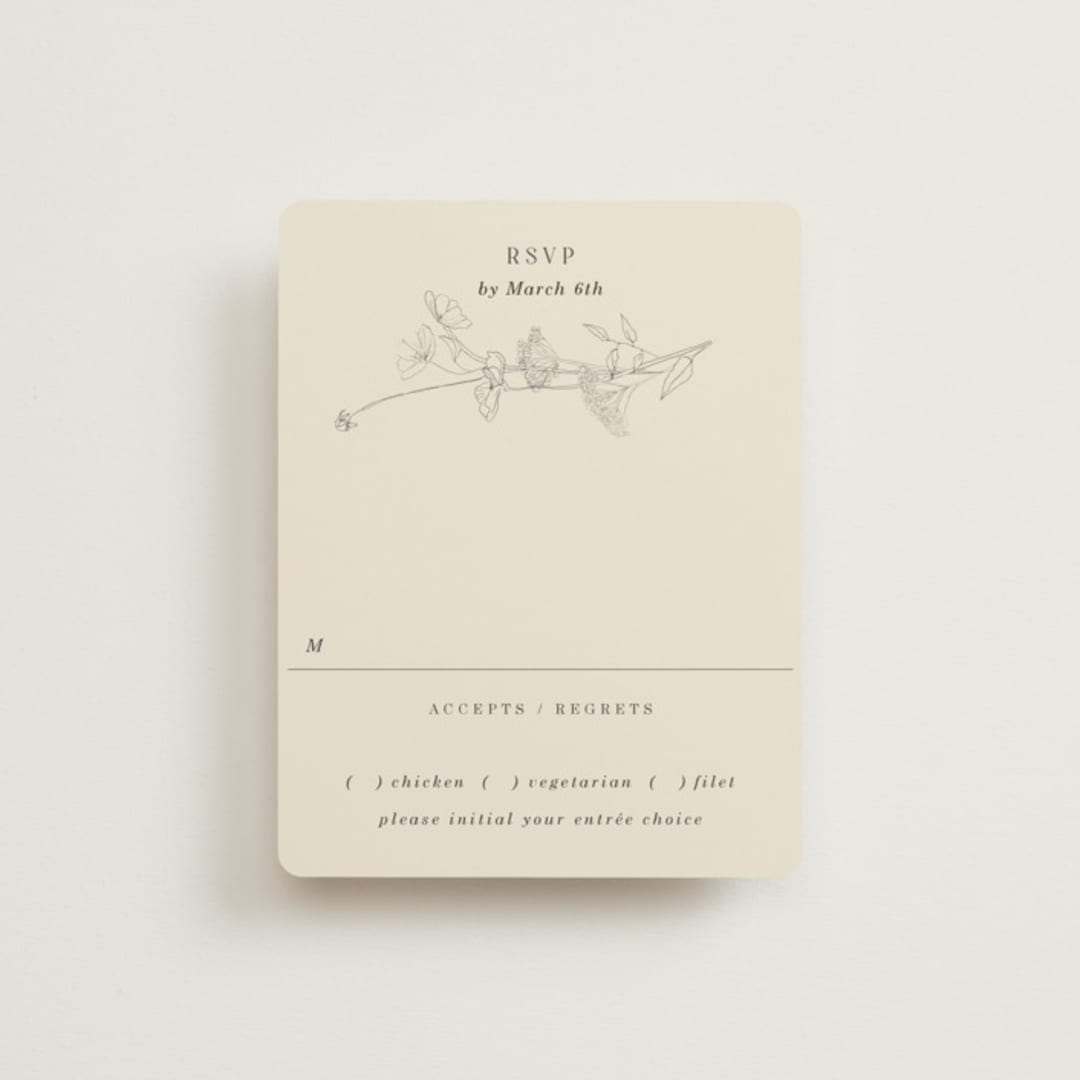 "floral stamp" - RSVP Cards in Ivory by Baumbirdy - Front