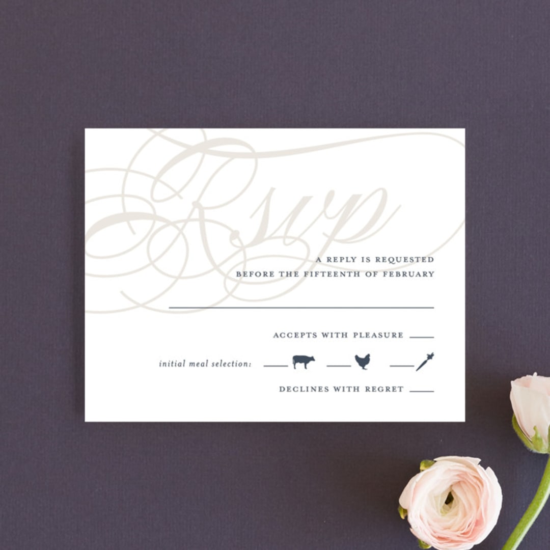 "Fresh Monogram" - RSVP Cards in Latte by Lauren Chism - Front