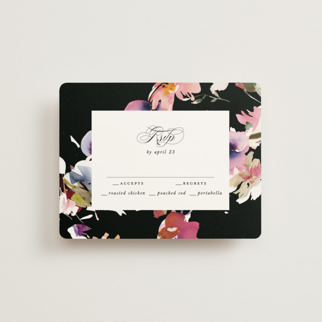 "Beauties" - RSVP Cards in Noir by Lori Wemple - Front