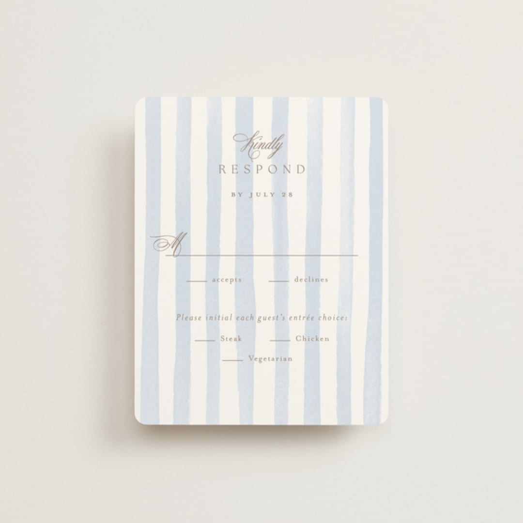 "Bristol" - RSVP Cards in Aqua by Jennifer Wick - Front