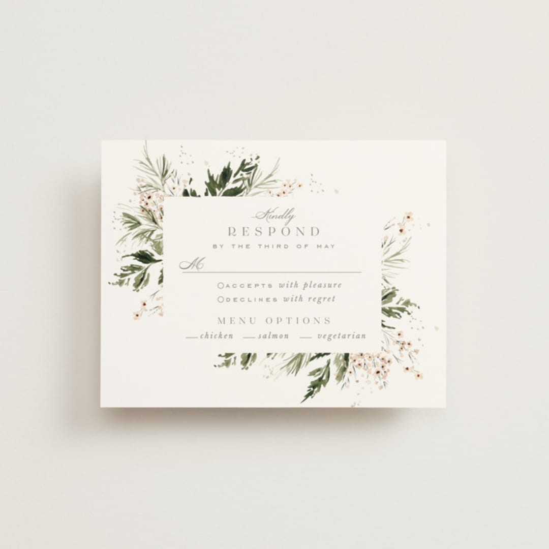 "Grace" - RSVP Cards in Porcelain by Leah Bisch - Front