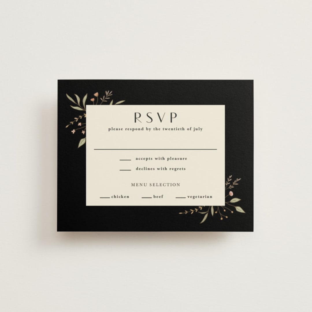 "Garden Moonlight" - RSVP Cards in Ink by Katherine Moynagh - Front