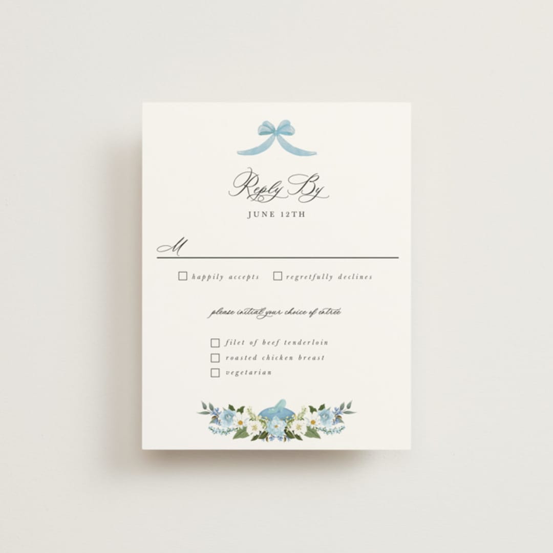 "Disney's Cinderella Fairytale" - RSVP Cards in Bluebell by Susan Moyal - Front