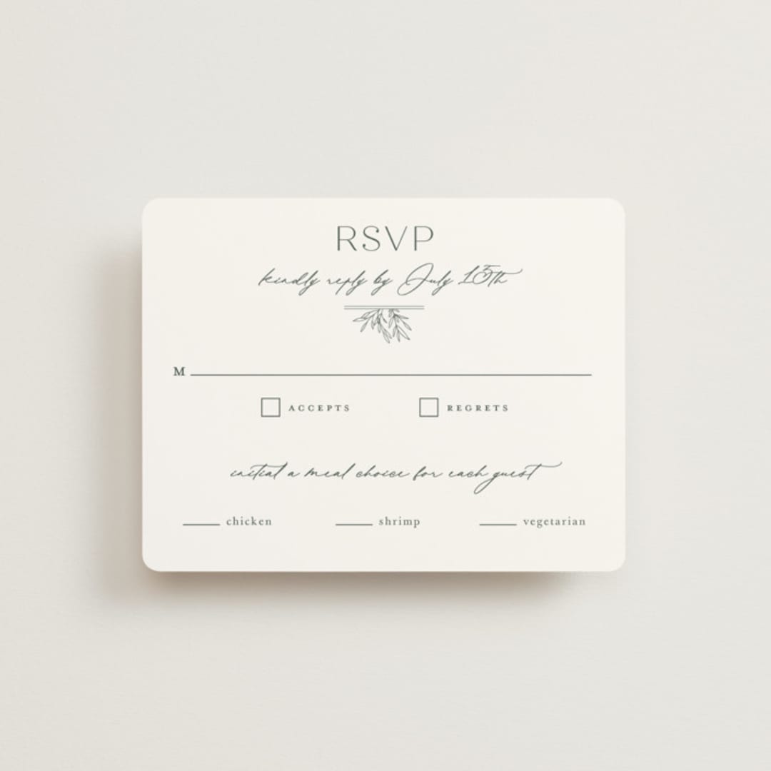"Branchlet" - RSVP Cards in Hunter by Sarah Brown - Front