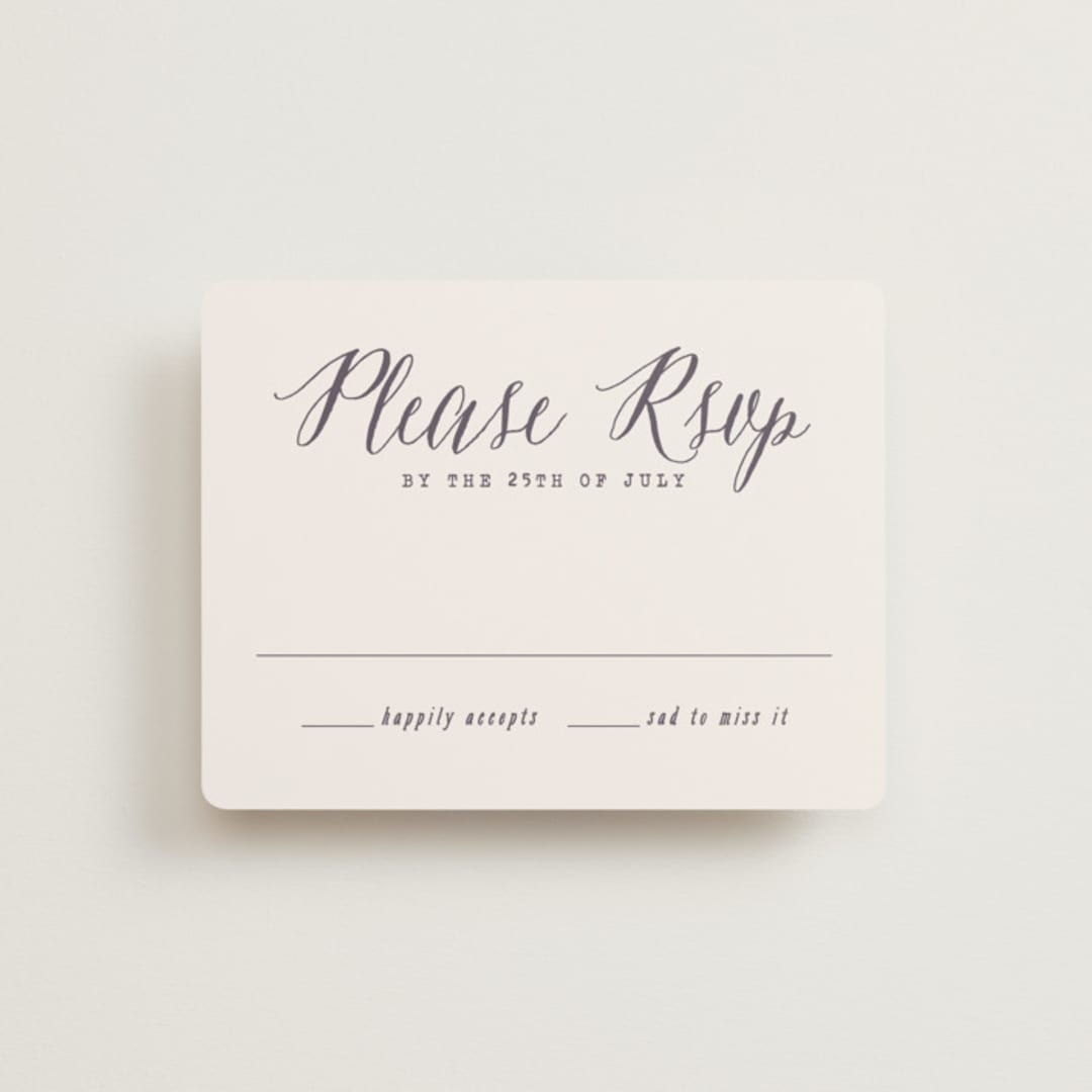 "Garden Lights" - RSVP Cards in Plum by Hooray Creative - Front