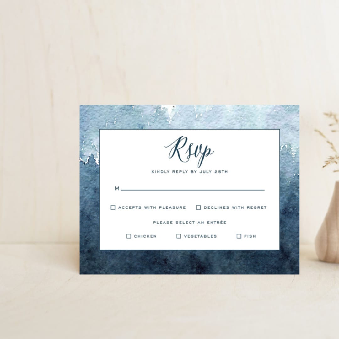 "Mountain Retreat" - RSVP Cards in Evening Sky by Design Lotus - Front