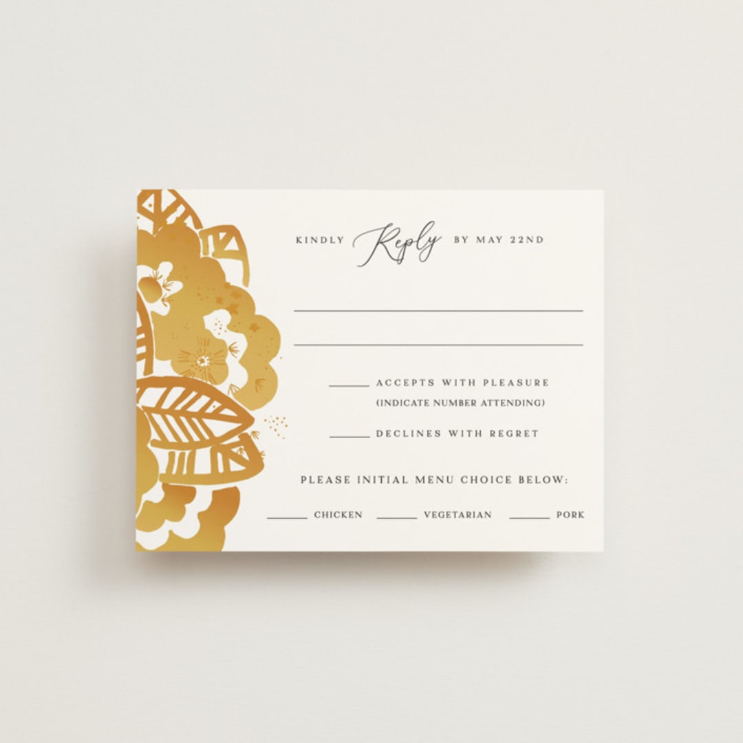 "Sparks" - RSVP Cards in Sunshine by Corie Page - Front