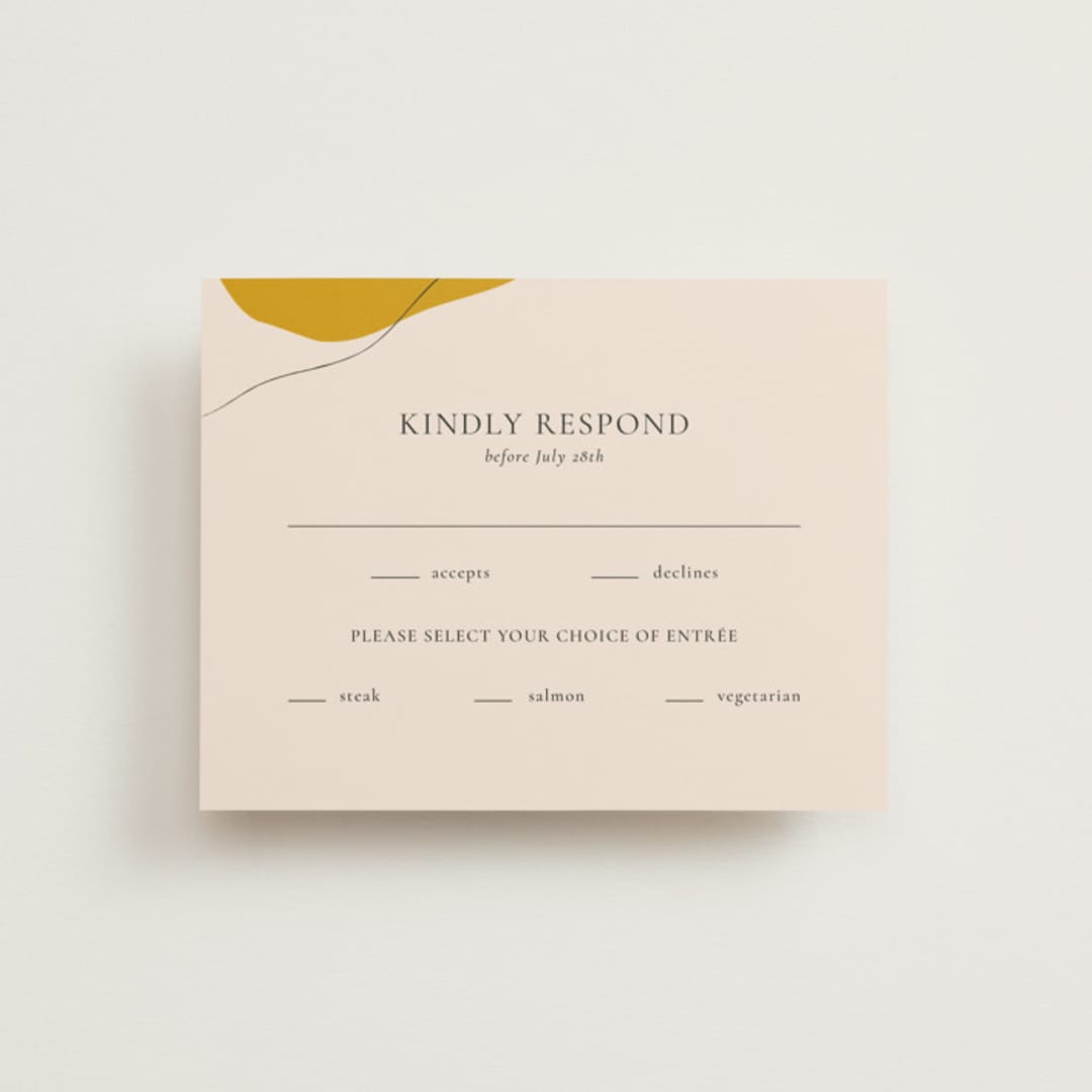 "Trust" - RSVP Cards in Ochre by Wendy Chung - Front