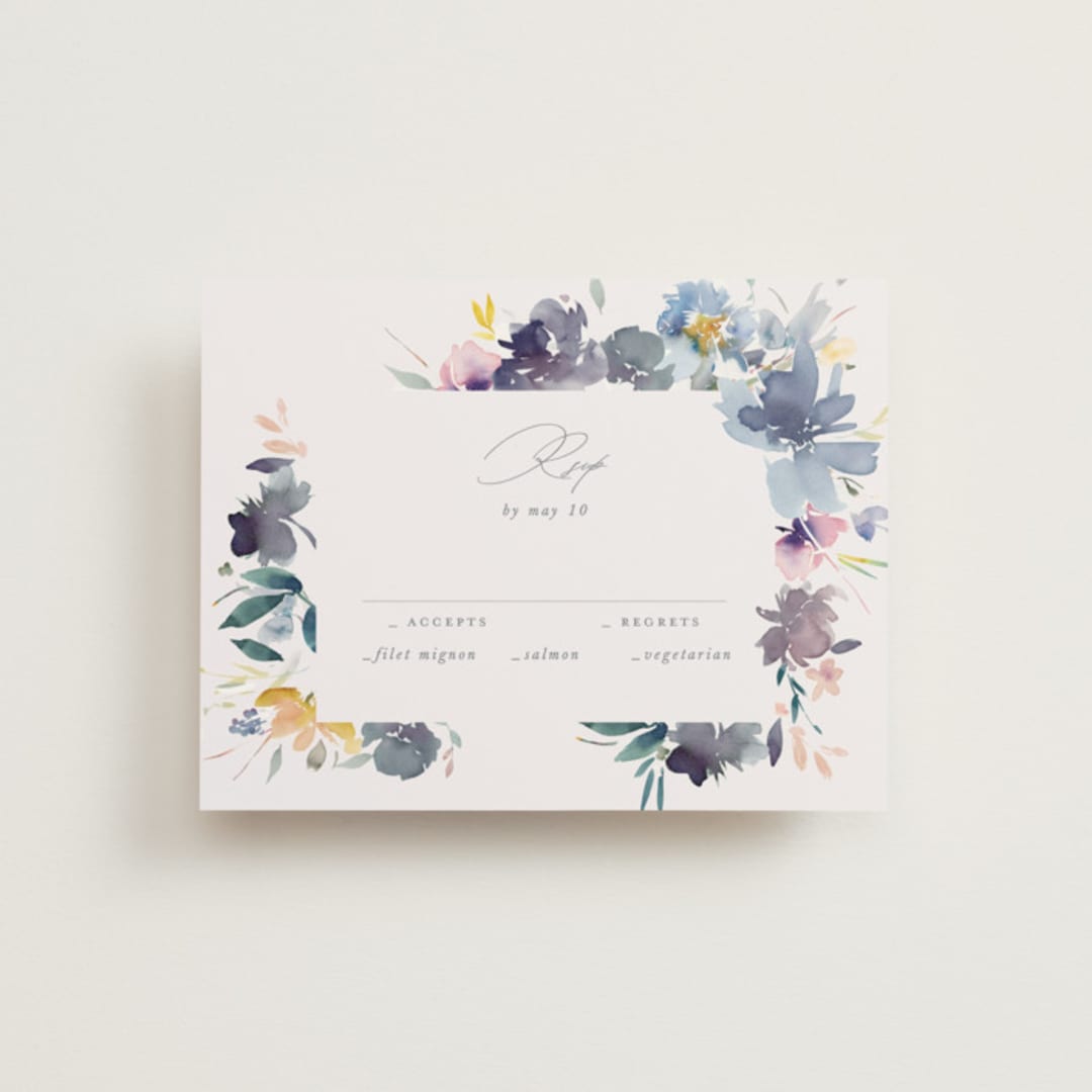 "Cheerful Bouquet" - RSVP Cards in Chardonnay by Lori Wemple - Front