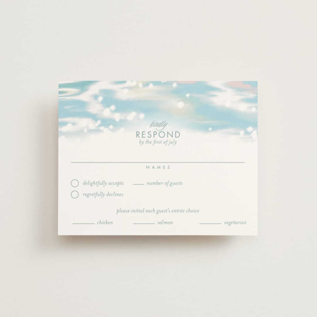 "Glisten" - RSVP Cards in Rose Quartz by Sam Dubeau - Front