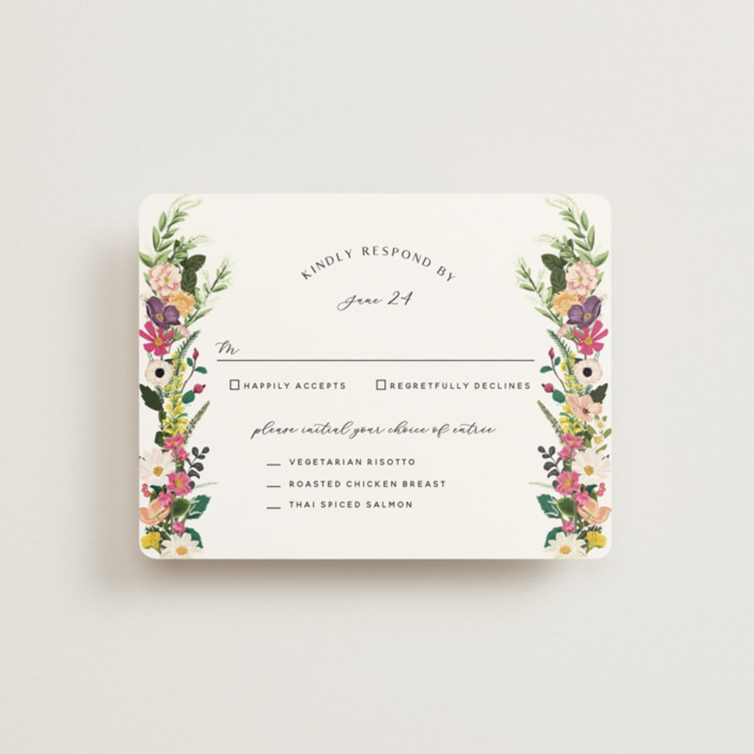 "Secret Garden" - RSVP Cards in Daisy by Susan Moyal - Front