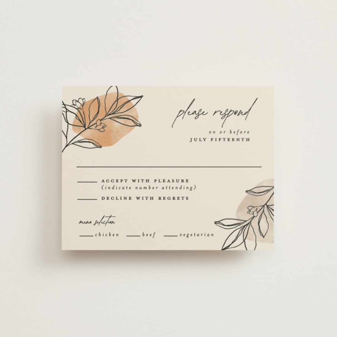 "leaf contour" - RSVP Cards in Natural by Susan Zinader - Front
