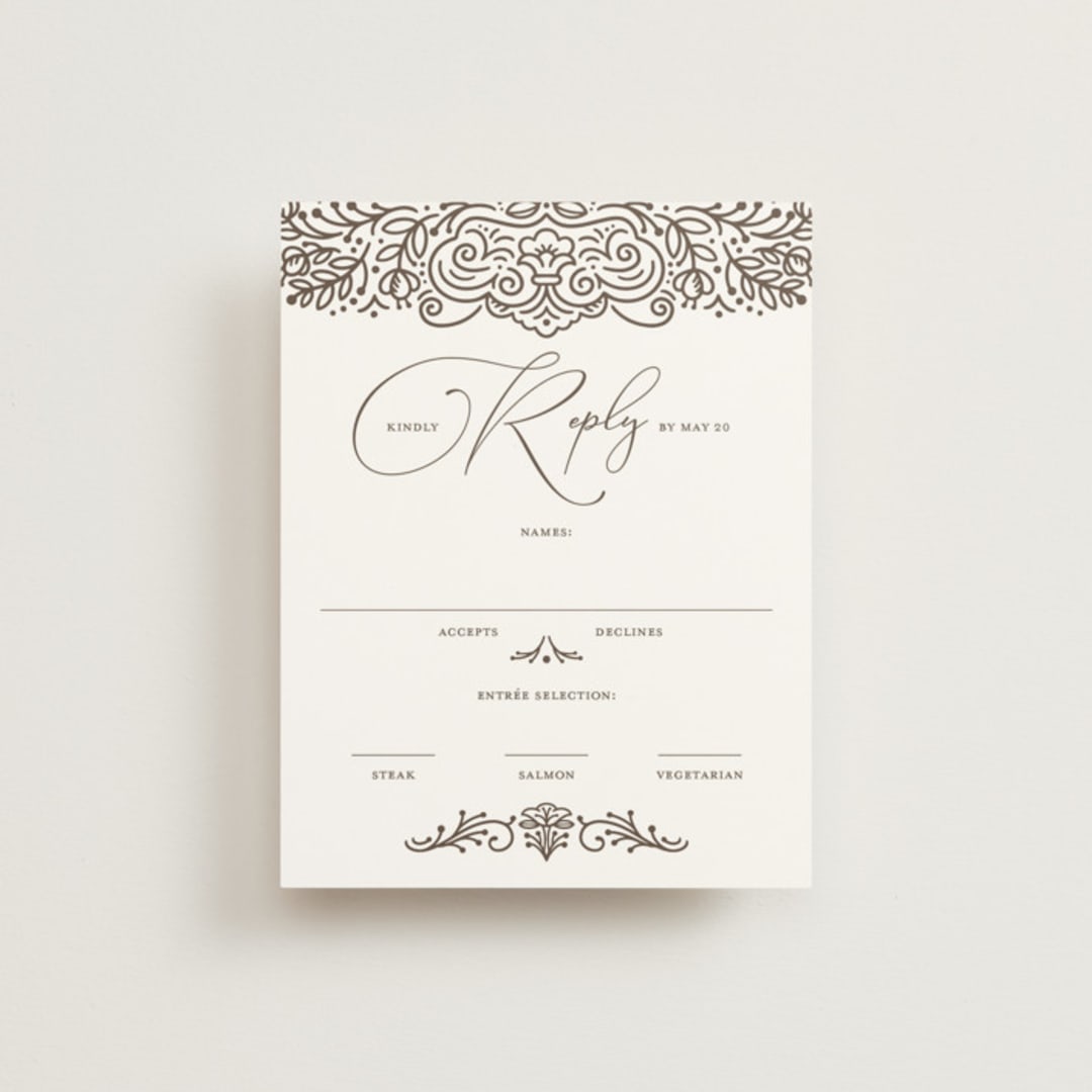 "Eternal Love" - RSVP Cards in Dark Chocolate by Laura Bolter - Front