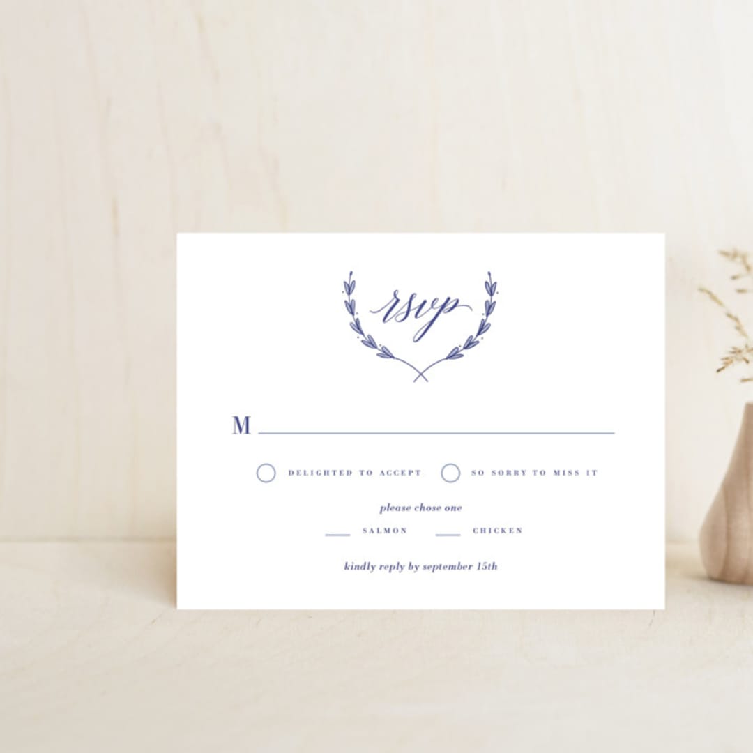 "United" - RSVP Cards in Cobalt by Susan Brown - Front
