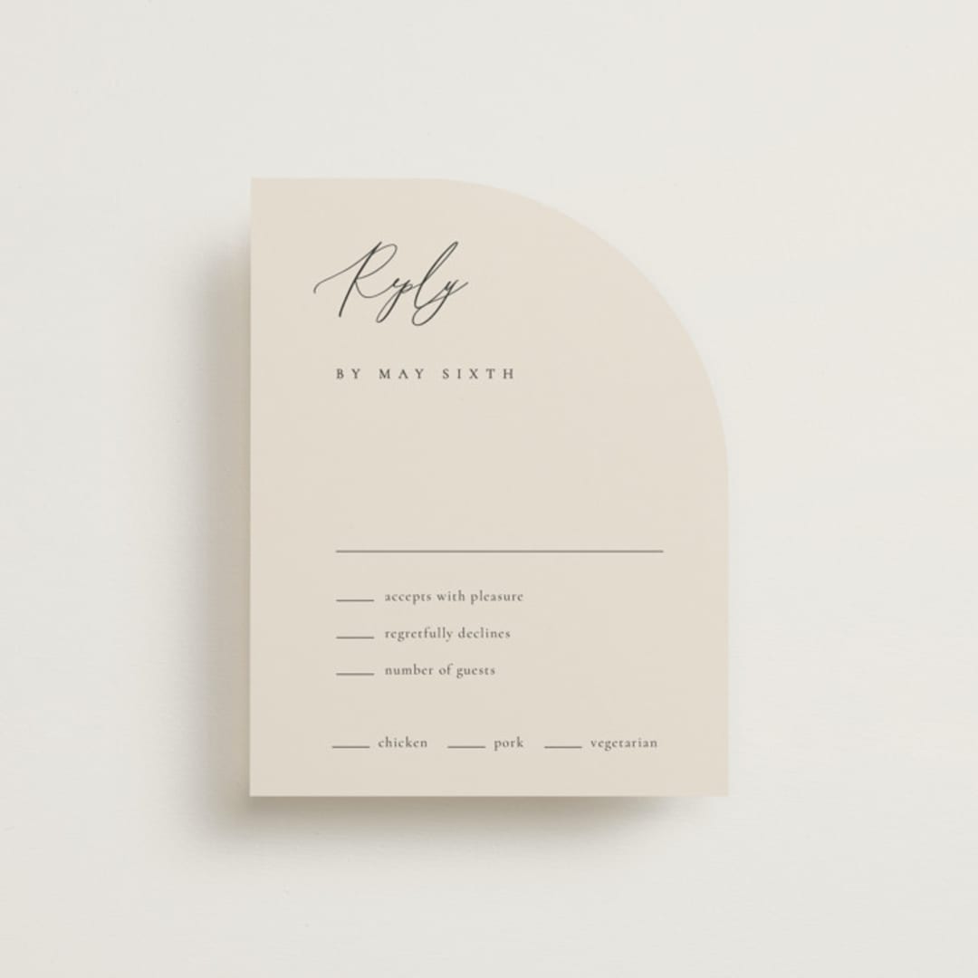 "Corner" - RSVP Cards in Linen by Kelly Schmidt - Front