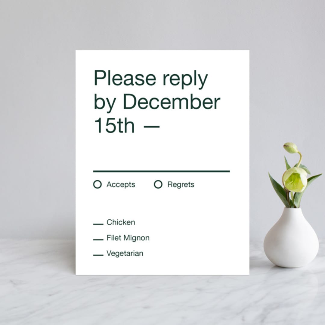 "Proposal" - RSVP Cards in Buff by Jack Knoebber - Front