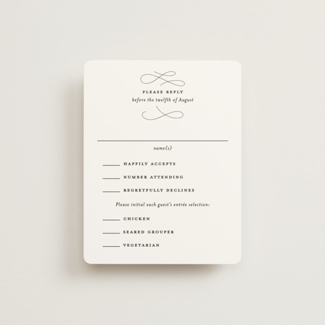 "Beyond Words" - RSVP Cards in Snow by Kimberly FitzSimons - Front