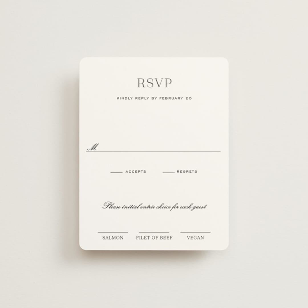 "Upper East" - RSVP Cards in Charcoal by Megan Davis - Front