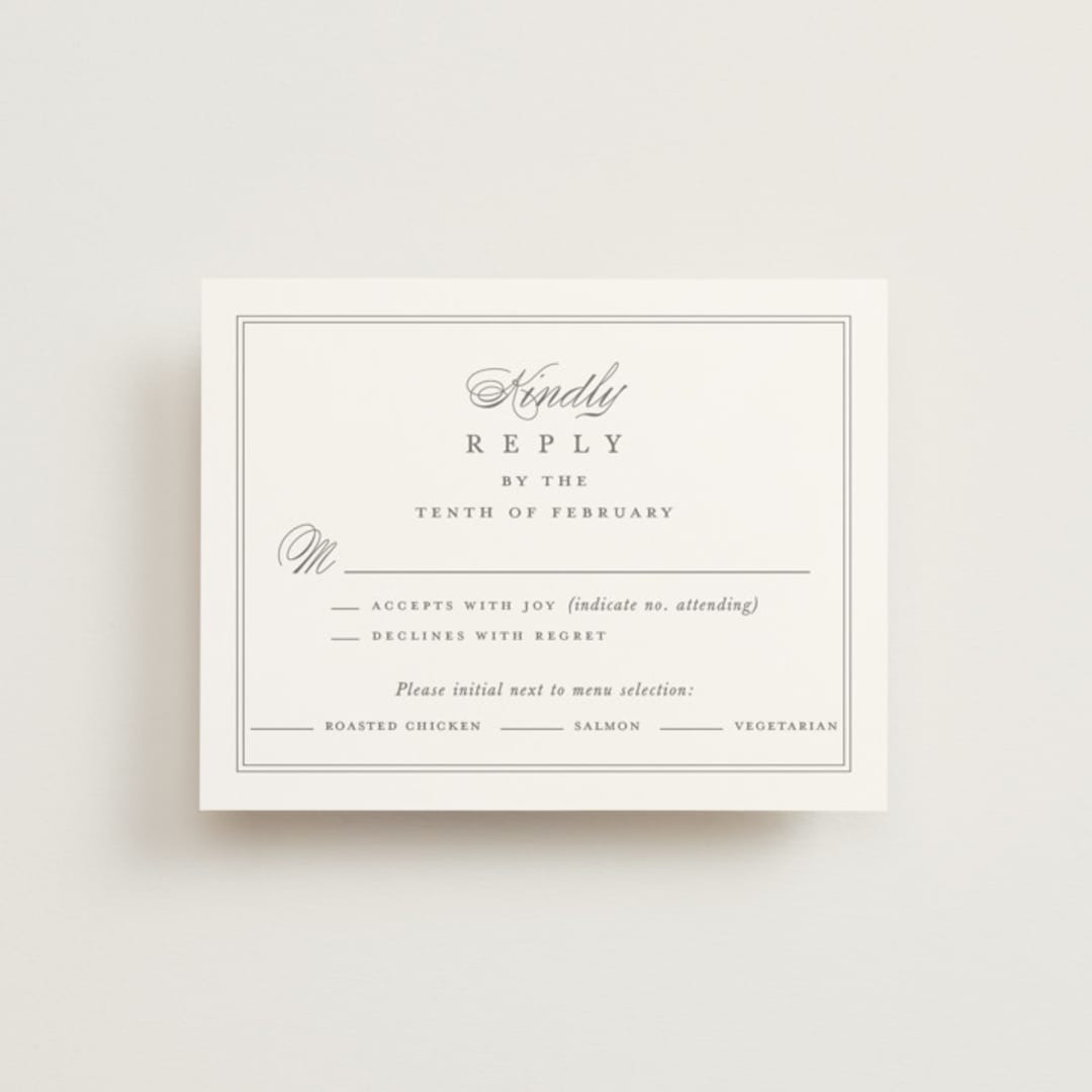 "Crawford" - RSVP Cards in Ivory by Amy Kross - Front